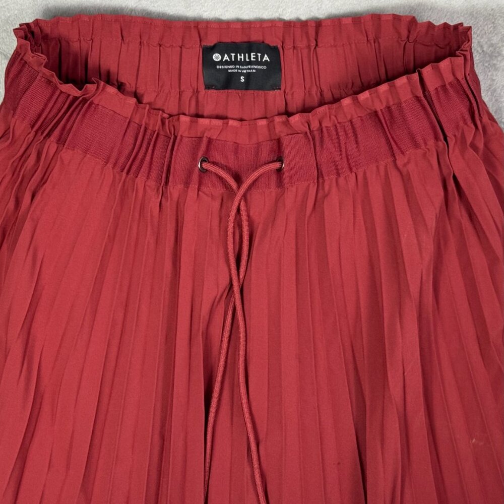 Athleta Hayes Crimson Pleated Midi Skirt - Picture 4 of 9